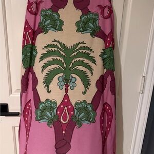 Pink and Green A-Line Skirt